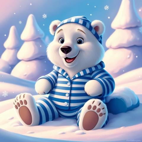 polar bear in pjs