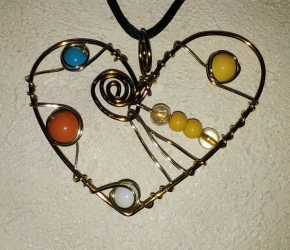 Beaded Heart Pendant